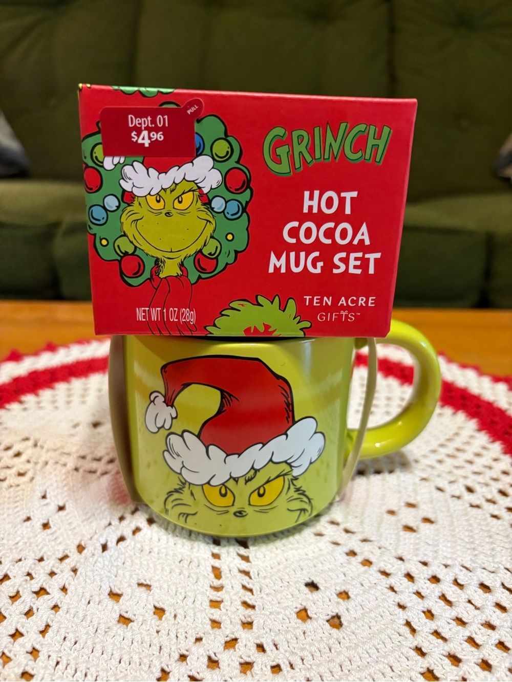 Grinch Hot Cocoa Mug Set - Ten Acre Gifts - Green